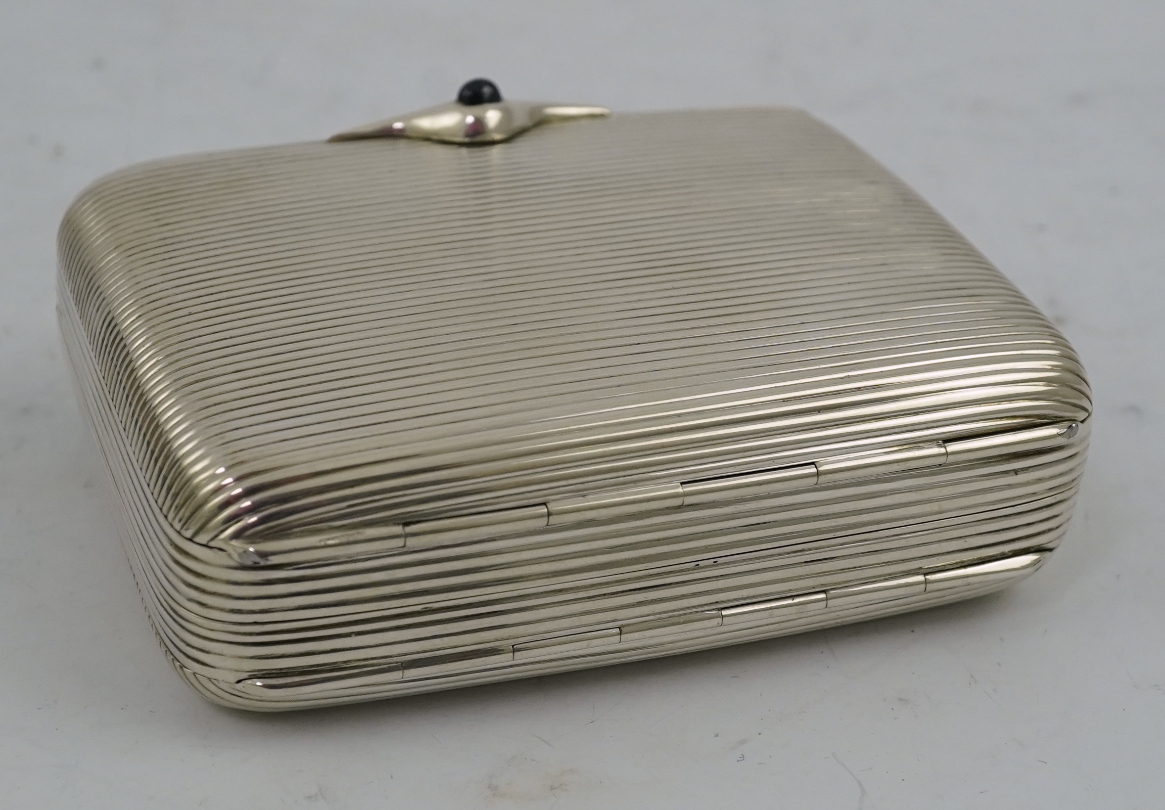 A late 19th century Viennese 900 standard silver folding cigar/cigarette case, by George Adam Scheid